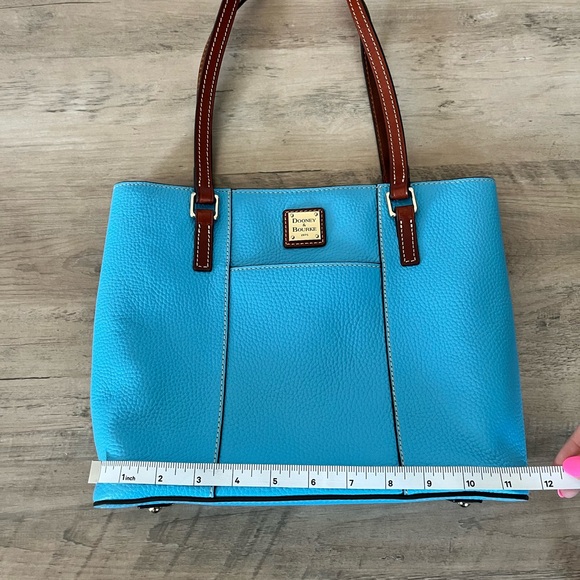 Dooney & Bourke Turquoise Tote bag with Brown Straps - Picture 4 of 13